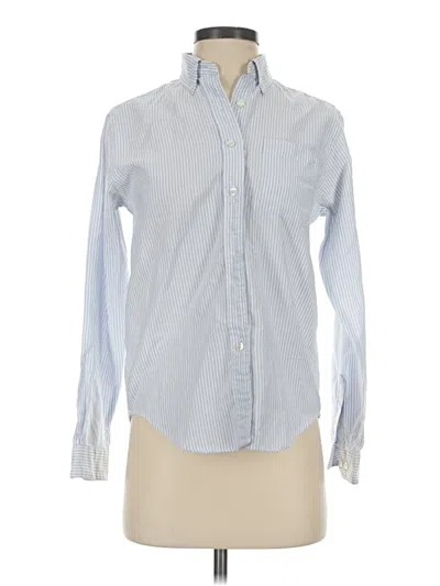 Pre-owned Lands' End Long Sleeve Button Down Shirt In Blue