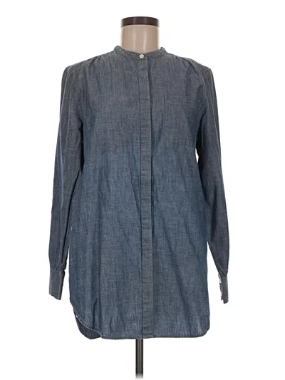 Pre-owned Lands' End Long Sleeve Button Down Shirt In Blue