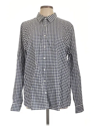 Pre-owned Lands' End Long Sleeve Button Down Shirt In Blue