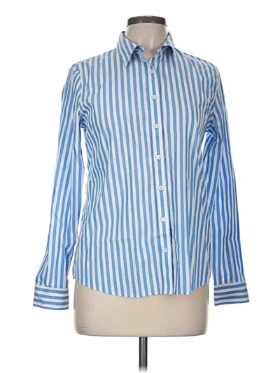 Pre-owned Lands' End Long Sleeve Button Down Shirt In Blue