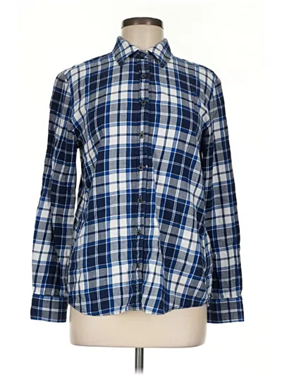 Pre-owned Lands' End Long Sleeve Button Down Shirt In Blue