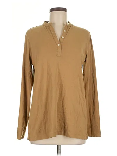 Pre-owned Lands' End Long Sleeve Button Down Shirt In Brown
