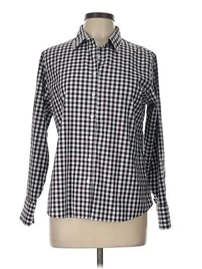 Pre-owned Lands' End Long Sleeve Button Down Shirt In Brown