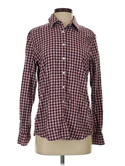 Pre-owned Lands' End Long Sleeve Button Down Shirt In Burgundy