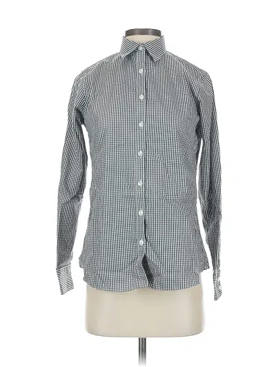 Pre-owned Lands' End Long Sleeve Button Down Shirt In Gray