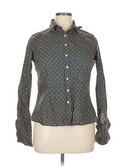 Pre-owned Lands' End Long Sleeve Button Down Shirt In Gray