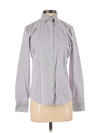 Pre-owned Lands' End Long Sleeve Button Down Shirt In Gray