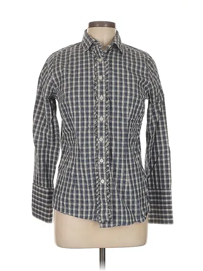 Pre-owned Lands' End Long Sleeve Button Down Shirt In Gray