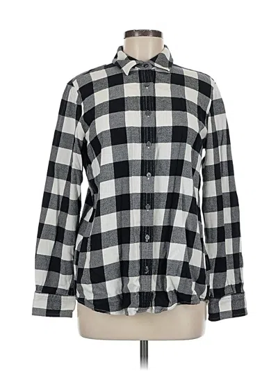 Pre-owned Lands' End Long Sleeve Button Down Shirt In Gray