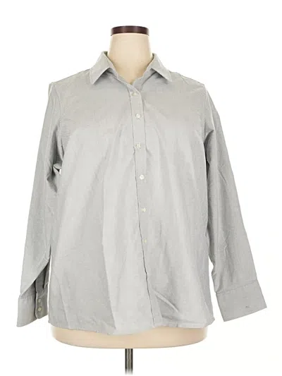 Pre-owned Lands' End Long Sleeve Button Down Shirt In Gray