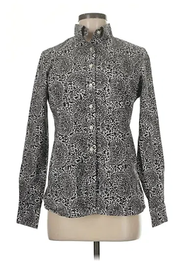 Pre-owned Lands' End Long Sleeve Button Down Shirt In Gray