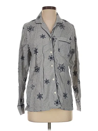 Pre-owned Lands' End Long Sleeve Button Down Shirt In Gray