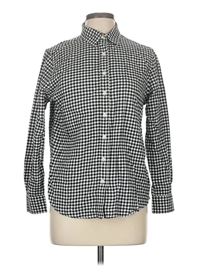 Pre-owned Lands' End Long Sleeve Button Down Shirt In Gray