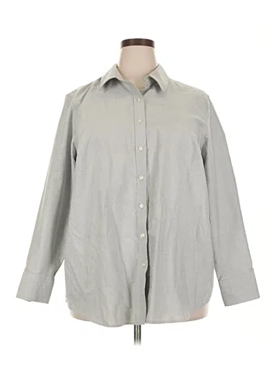 Pre-owned Lands' End Long Sleeve Button Down Shirt In Gray