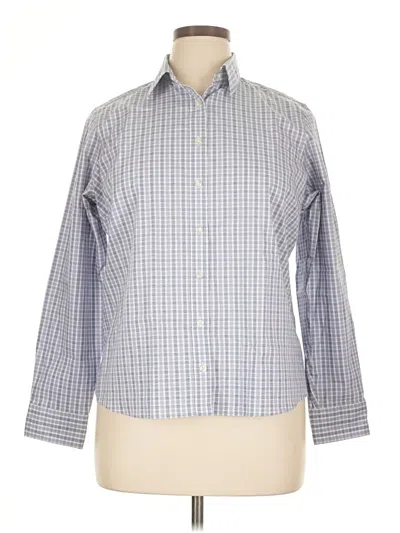 Pre-owned Lands' End Long Sleeve Button Down Shirt In Gray