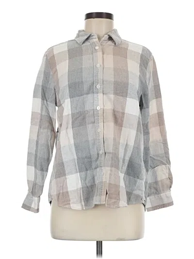 Pre-owned Lands' End Long Sleeve Button Down Shirt In Gray