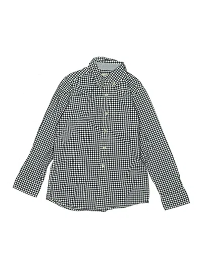 Pre-owned Lands' End Kids'  Long Sleeve Button Down Shirt In Green