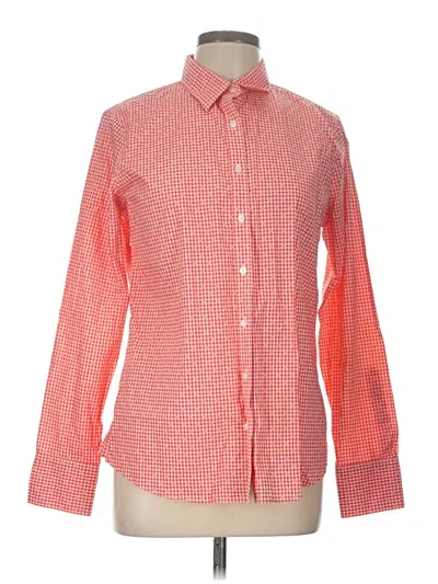 Pre-owned Lands' End Long Sleeve Button Down Shirt In Orange