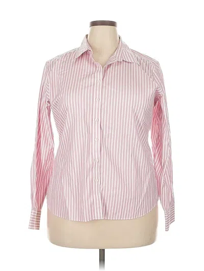 Pre-owned Lands' End Long Sleeve Button Down Shirt In Pink