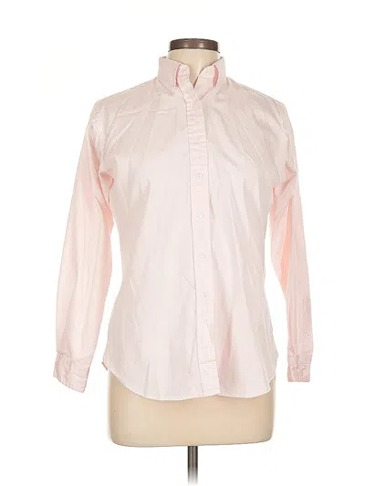 Pre-owned Lands' End Long Sleeve Button Down Shirt In Pink
