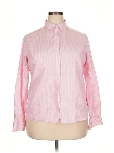 Pre-owned Lands' End Long Sleeve Button Down Shirt In Pink
