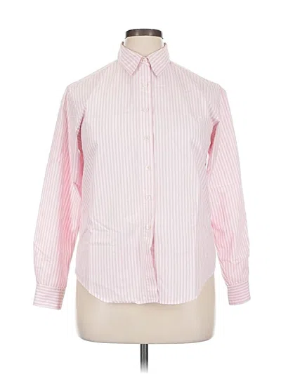 Pre-owned Lands' End Long Sleeve Button Down Shirt In Pink