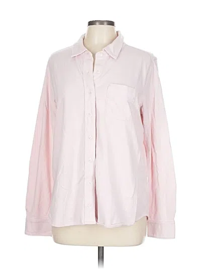 Pre-owned Lands' End Long Sleeve Button Down Shirt In Pink