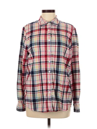 Pre-owned Lands' End Long Sleeve Button Down Shirt In Pink