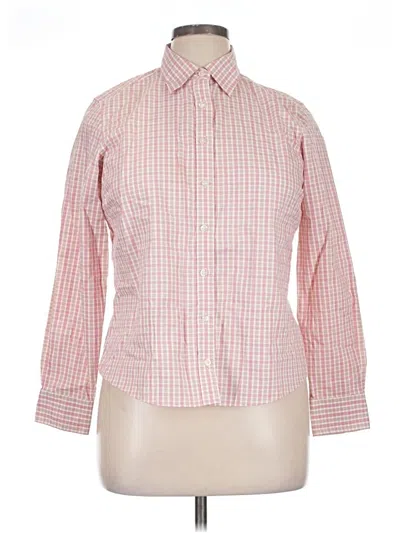 Pre-owned Lands' End Long Sleeve Button Down Shirt In Pink