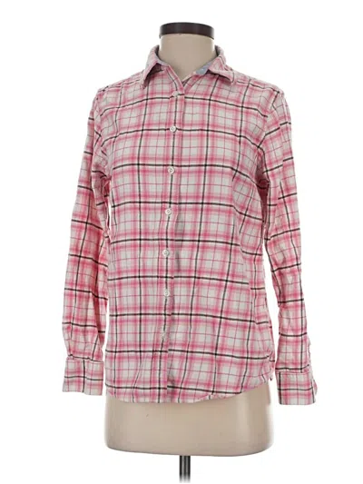 Pre-owned Lands' End Long Sleeve Button Down Shirt In Pink