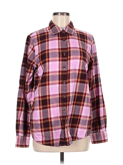 Pre-owned Lands' End Long Sleeve Button Down Shirt In Pink