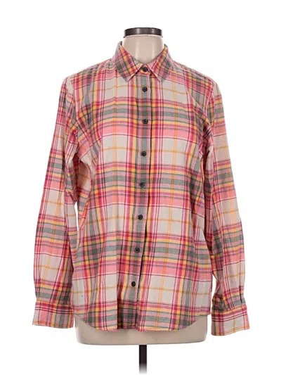 Pre-owned Lands' End Long Sleeve Button Down Shirt In Pink