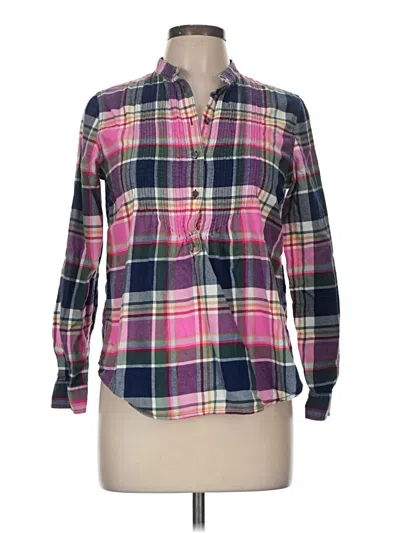 Pre-owned Lands' End Long Sleeve Button Down Shirt In Pink