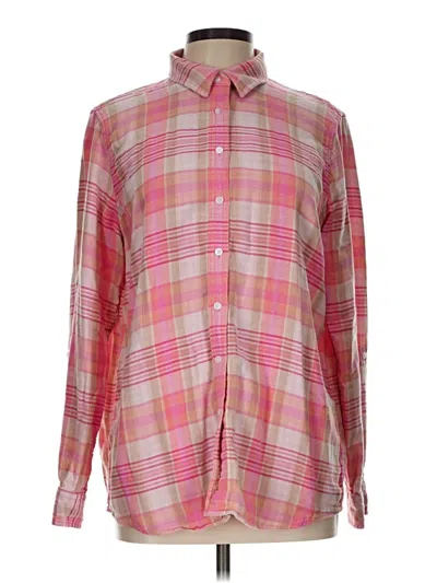 Pre-owned Lands' End Long Sleeve Button Down Shirt In Pink