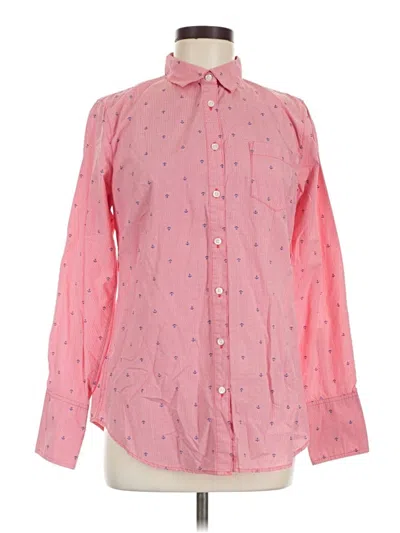 Pre-owned Lands' End Long Sleeve Button Down Shirt In Pink
