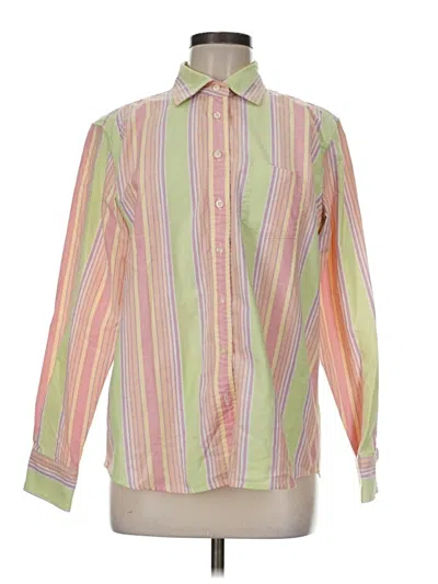 Pre-owned Lands' End Long Sleeve Button Down Shirt In Pink
