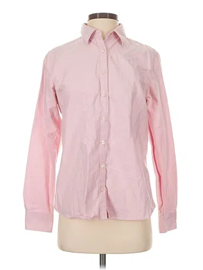 Pre-owned Lands' End Long Sleeve Button Down Shirt In Pink