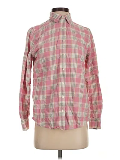 Pre-owned Lands' End Long Sleeve Button Down Shirt In Pink