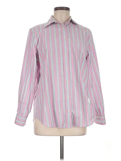Pre-owned Lands' End Long Sleeve Button Down Shirt In Pink