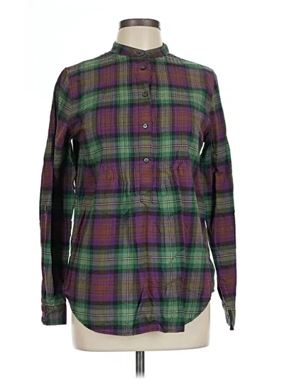 Pre-owned Lands' End Long Sleeve Button Down Shirt In Purple