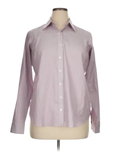 Pre-owned Lands' End Long Sleeve Button Down Shirt In Purple