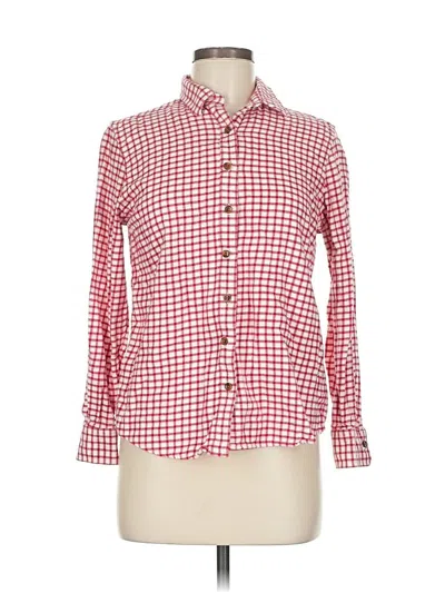 Pre-owned Lands' End Long Sleeve Button Down Shirt In Red