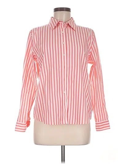 Pre-owned Lands' End Long Sleeve Button Down Shirt In Red