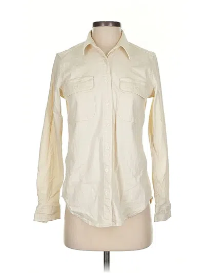 Pre-owned Lands' End Long Sleeve Button Down Shirt In White