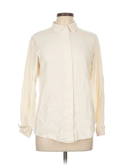 Pre-owned Lands' End Long Sleeve Button Down Shirt In White