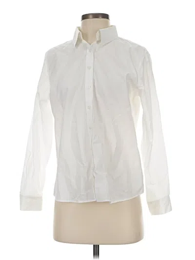 Pre-owned Lands' End Long Sleeve Button Down Shirt In White