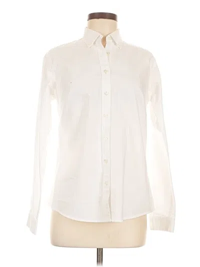 Pre-owned Lands' End Long Sleeve Button Down Shirt In White