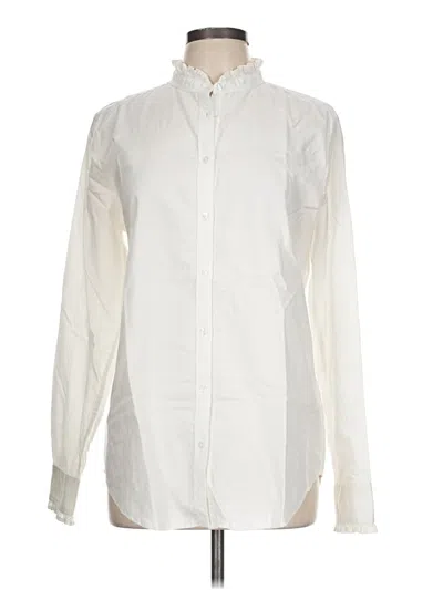 Pre-owned Lands' End Long Sleeve Button Down Shirt In White
