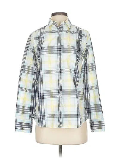 Pre-owned Lands' End Long Sleeve Button Down Shirt In Yellow
