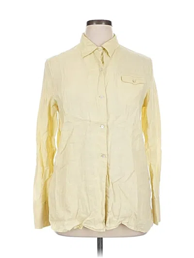 Pre-owned Lands' End Long Sleeve Button Down Shirt In Yellow